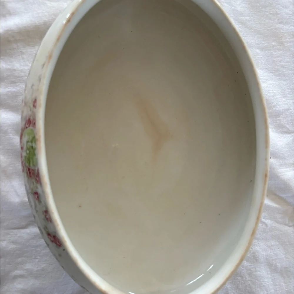 Cabbage rose castle countryside Niagara Homer Laughlin WV casserole‎ dish